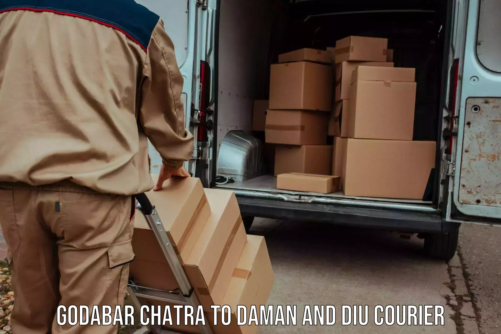 Domestic courier Godabar Chatra to Diu