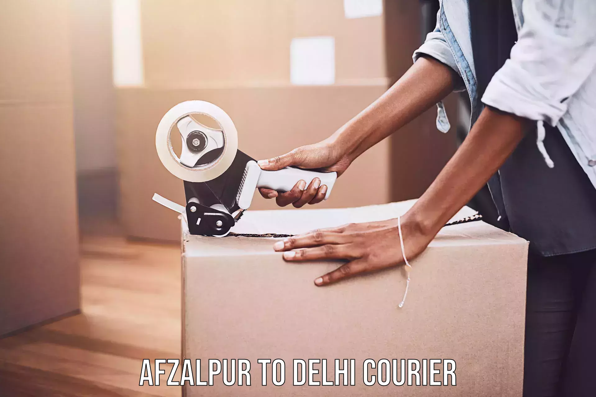 24/7 courier service Afzalpur to University of Delhi