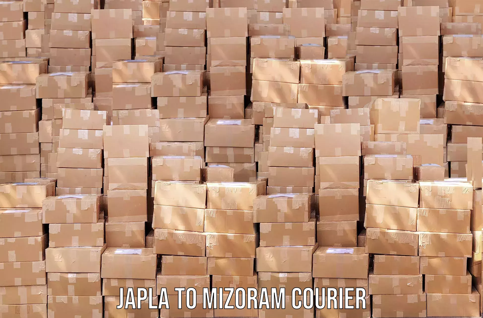International courier rates Japla to Mizoram
