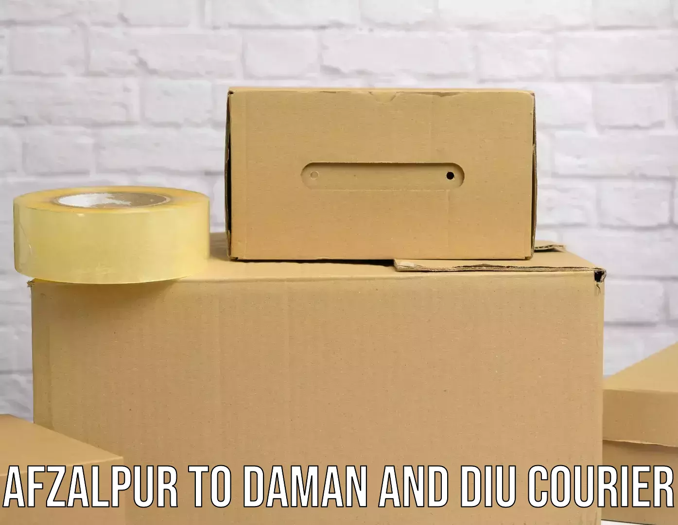 High-capacity shipping options Afzalpur to Daman and Diu