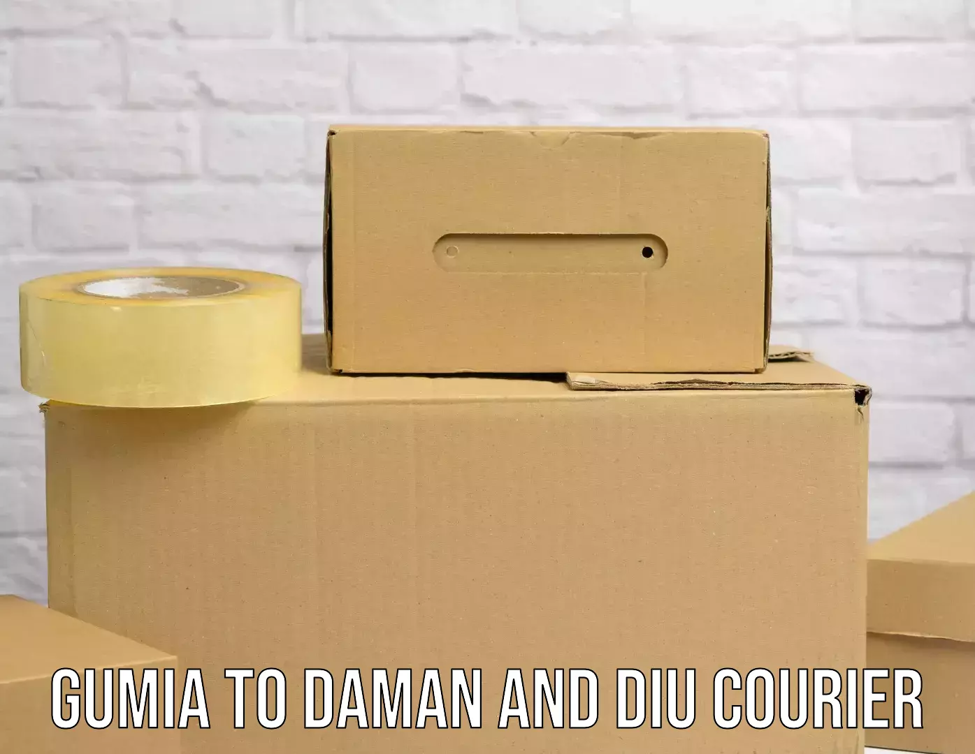 Weekend courier service Gumia to Diu