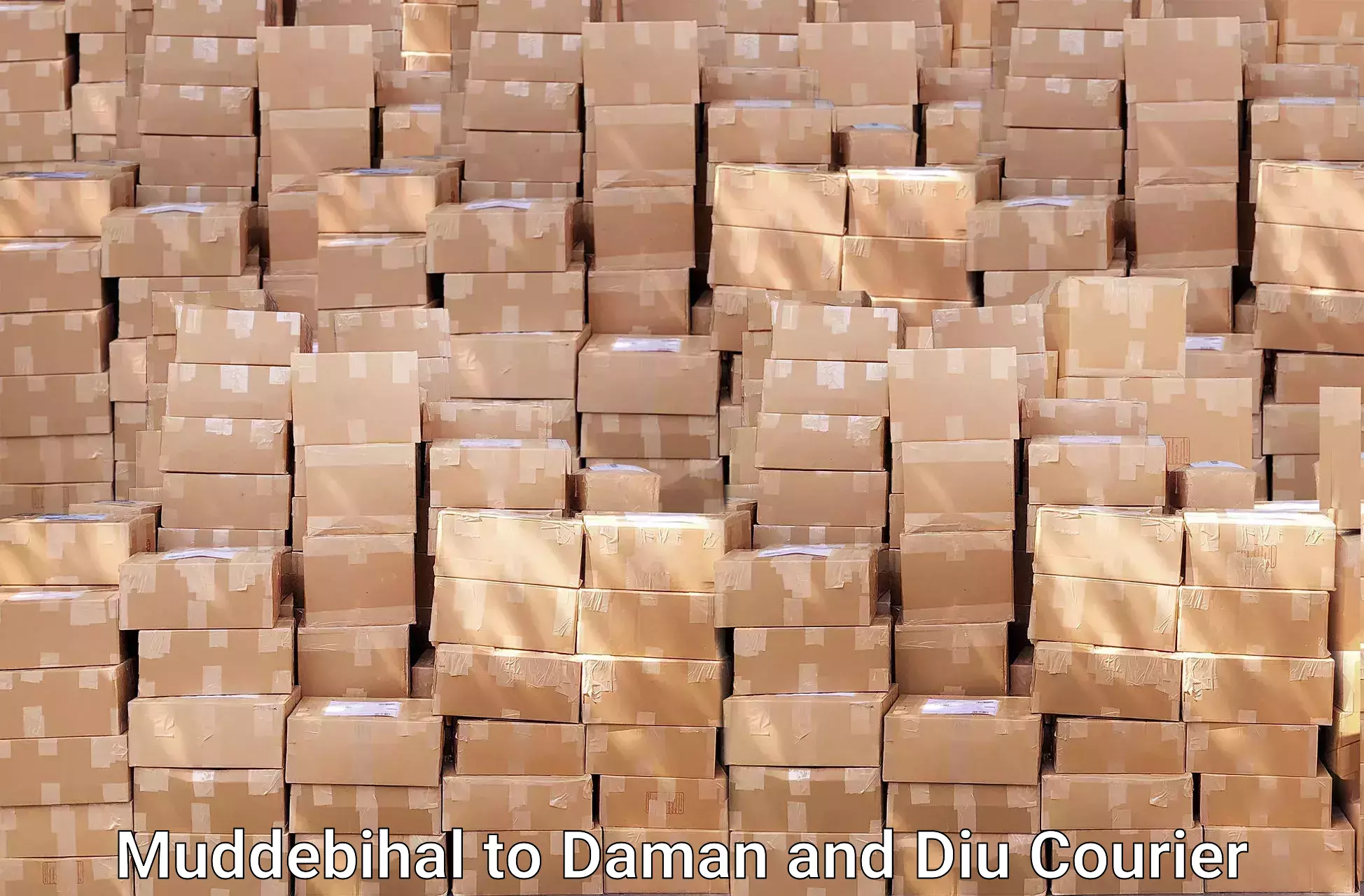 Household moving and handling Muddebihal to Daman and Diu