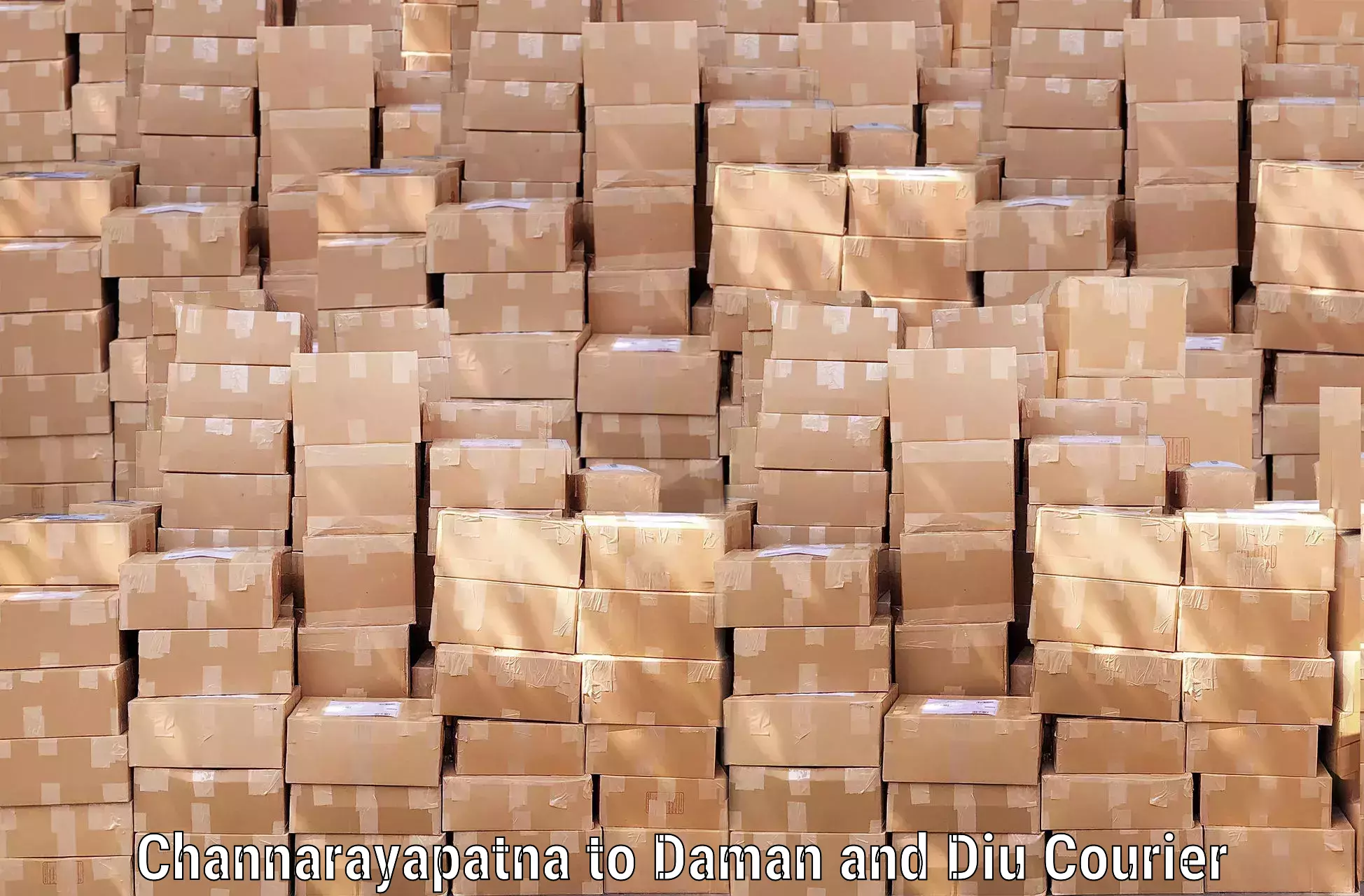 Nationwide luggage courier Channarayapatna to Daman and Diu