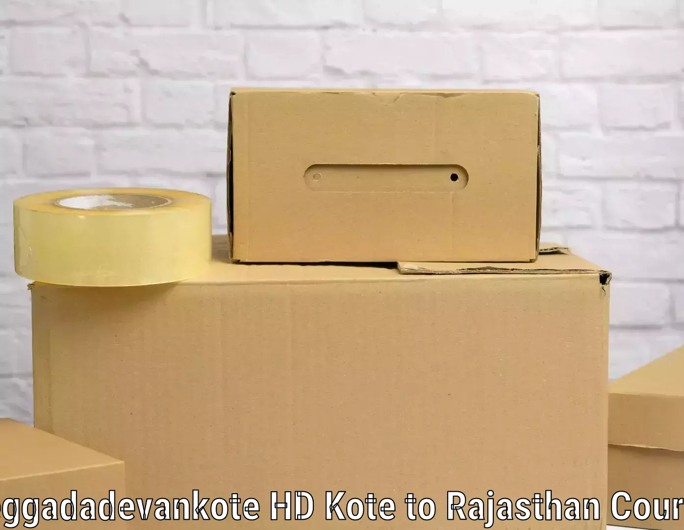 Single item baggage courier Heggadadevankote HD Kote to Rajasthan