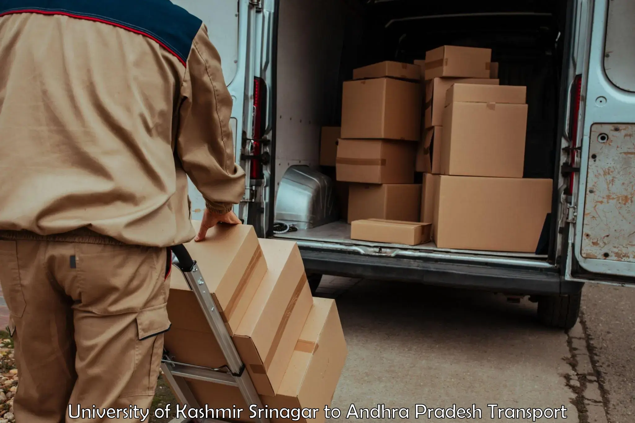 Luggage transport services in University of Kashmir Srinagar to Kotturu Srikakulam