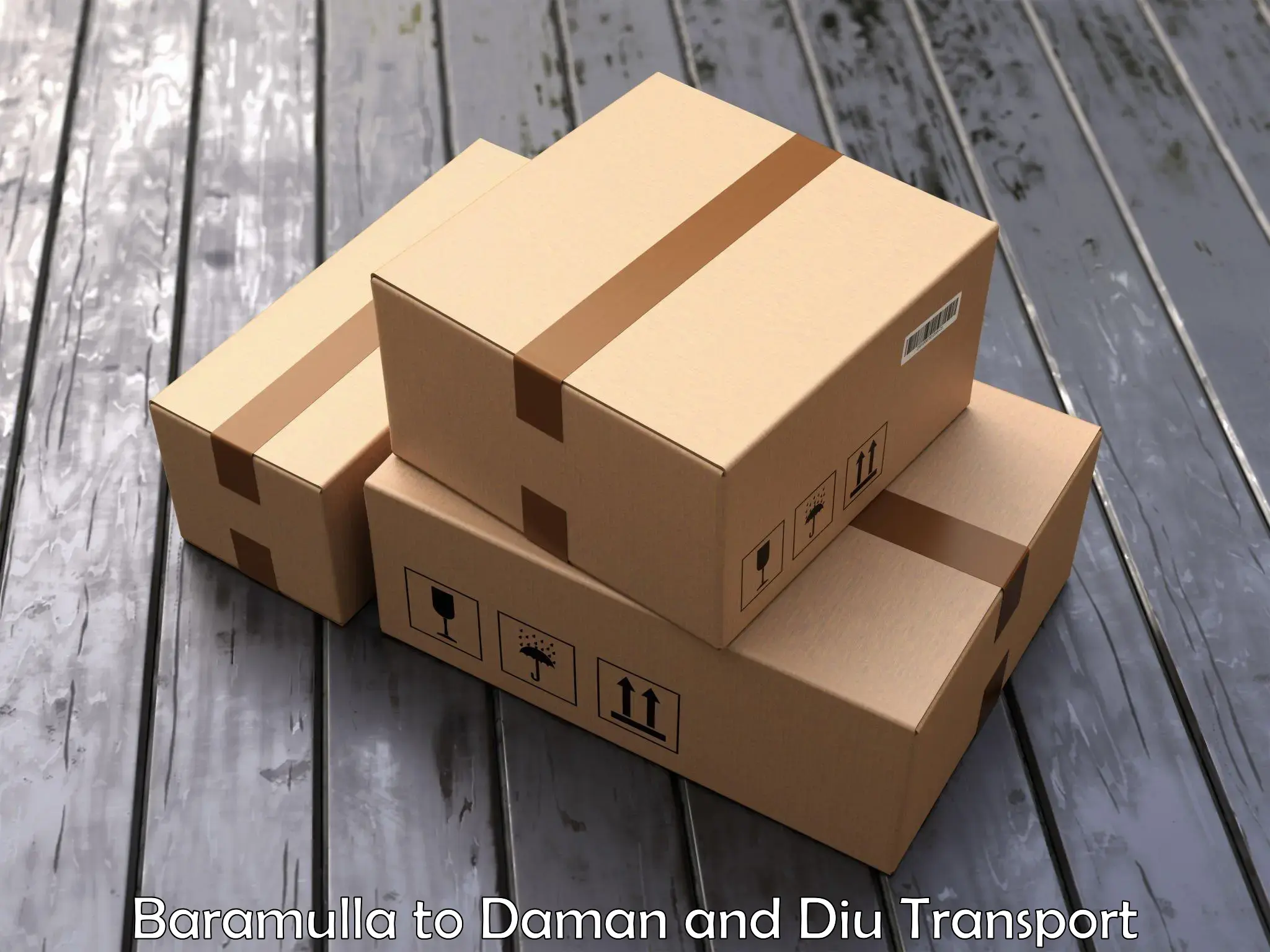Land transport services in Baramulla to Daman and Diu