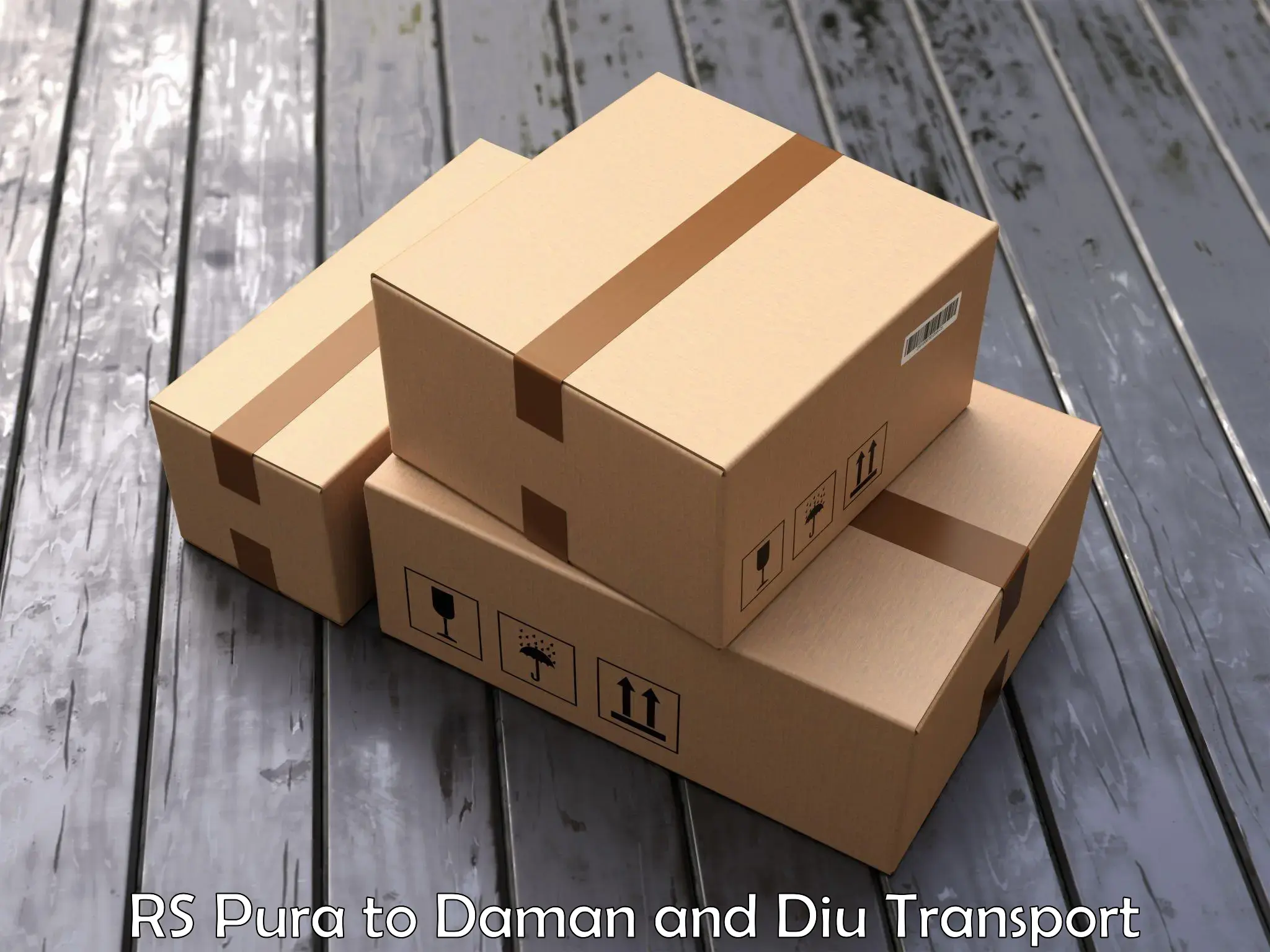Two wheeler parcel service RS Pura to Daman and Diu
