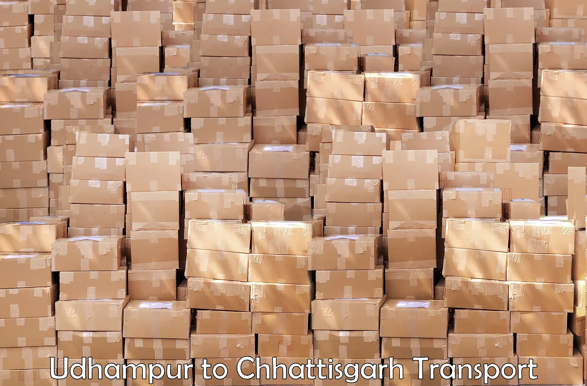 Container transport service in Udhampur to Raipur